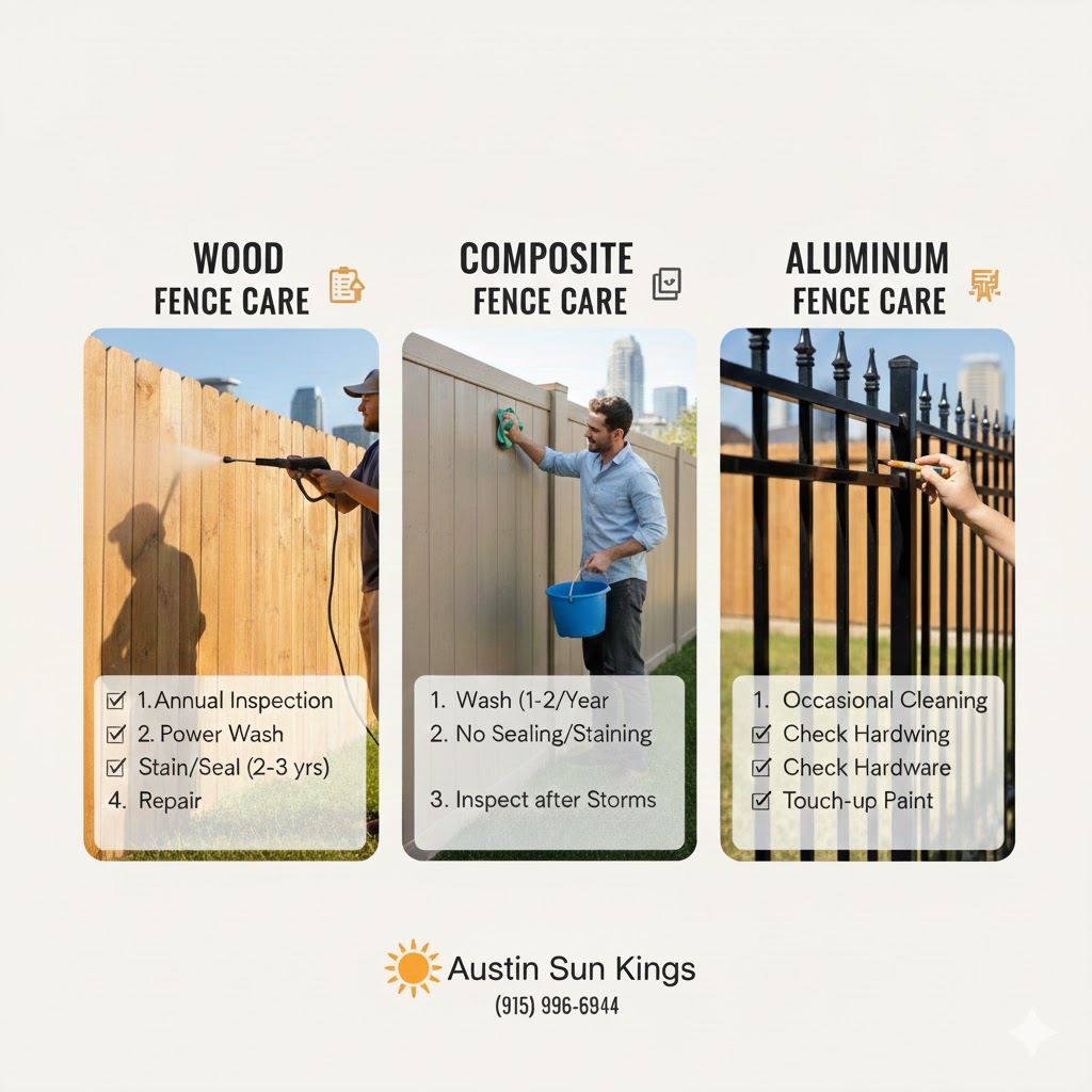 Fence maintenance and care guide for Austin, Texas climate