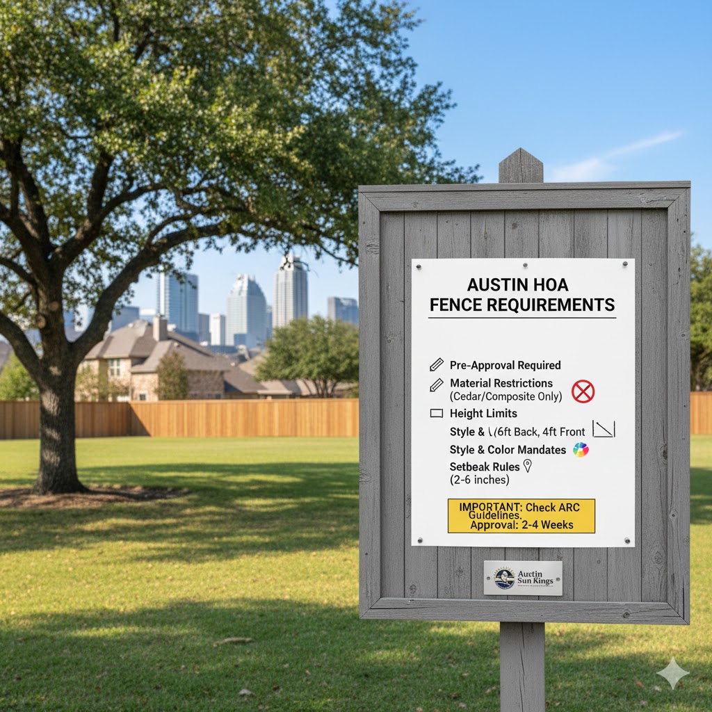 HOA fence requirements and regulations for Austin, Texas neighborhoods